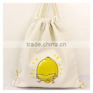 New fashion design cotton Drawstring Backpack