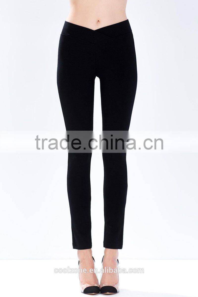 High quality criss-cross waist pants fitted night out skinny pants