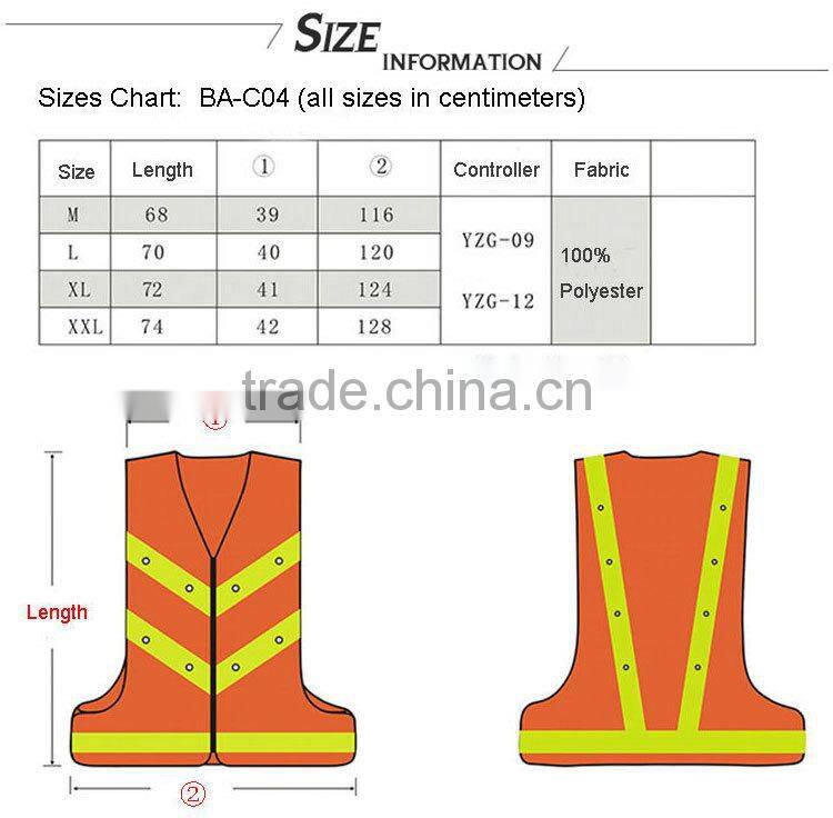 Led Reflective Work Safety Vest Disposable Safety Vest/Police Safety Vests