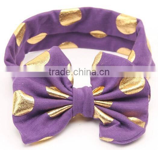 Gold dot printed kids headband, cotton fashion headband for kids