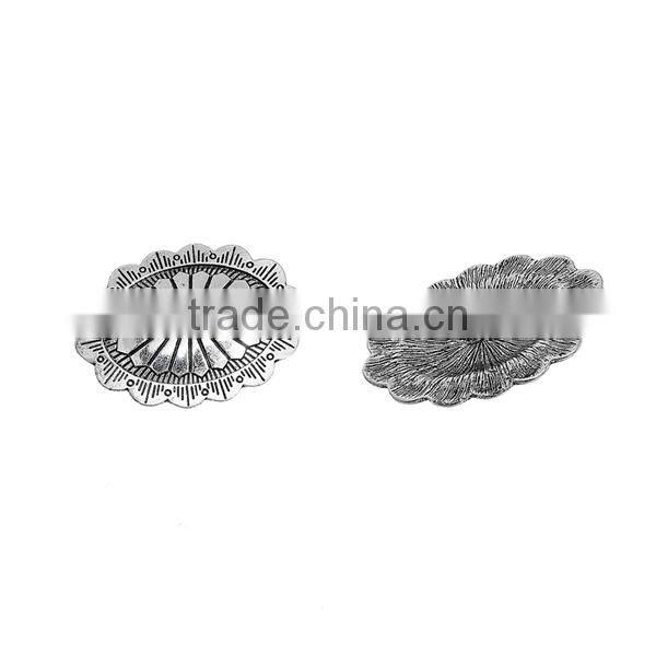 Oval Antique Silver Zinc Based Alloy & Resin Metal Sewing Buttons