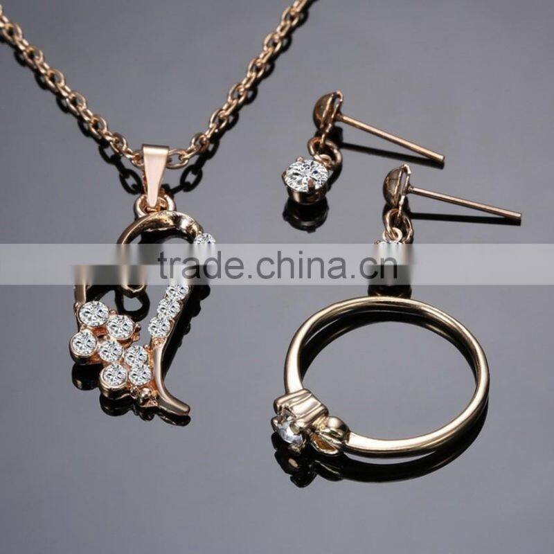 Bride Wedding Jewelry Set Crystal women Necklace Earrings