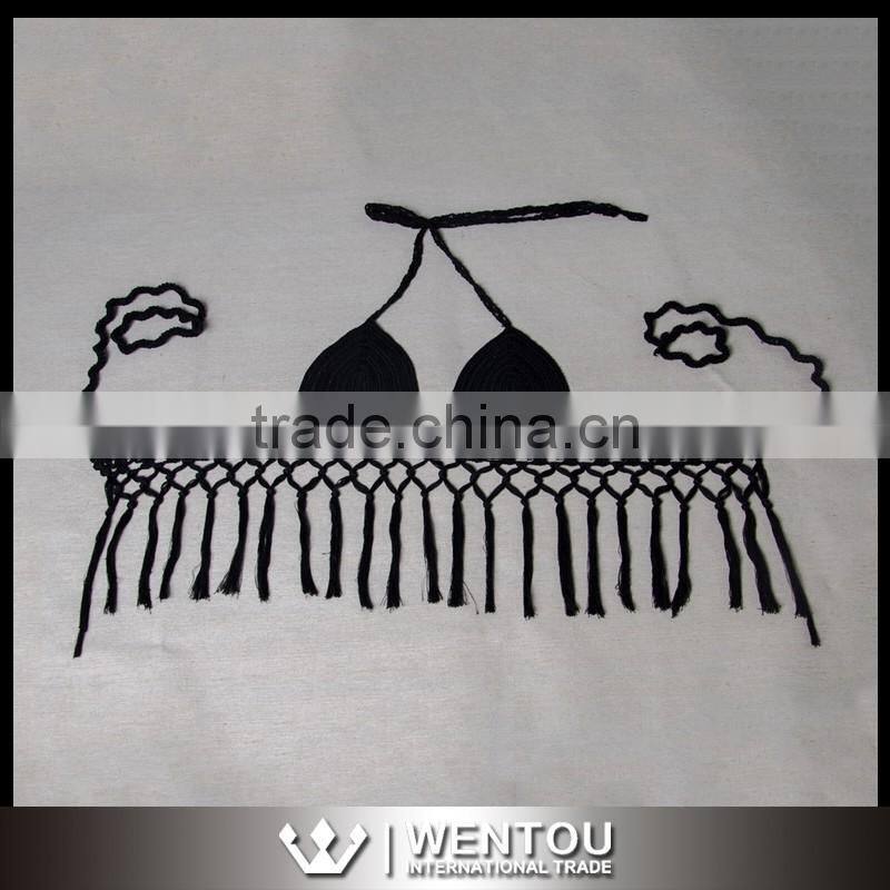 Sexy Crochet Swimwear Tassel Knitted Bikini