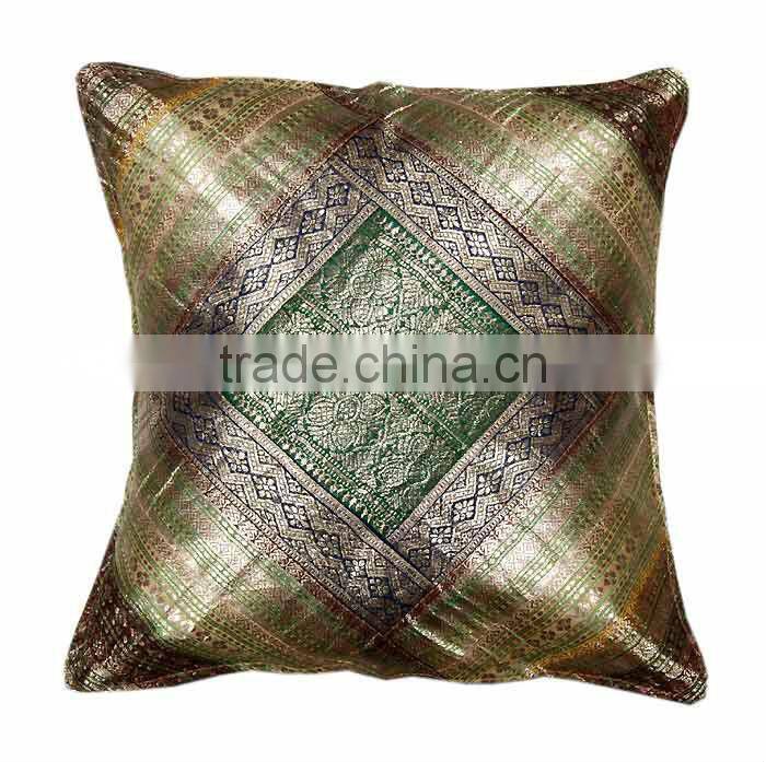 Silk Brocade cushion Cover , Handlooms Indian handicraft exporter