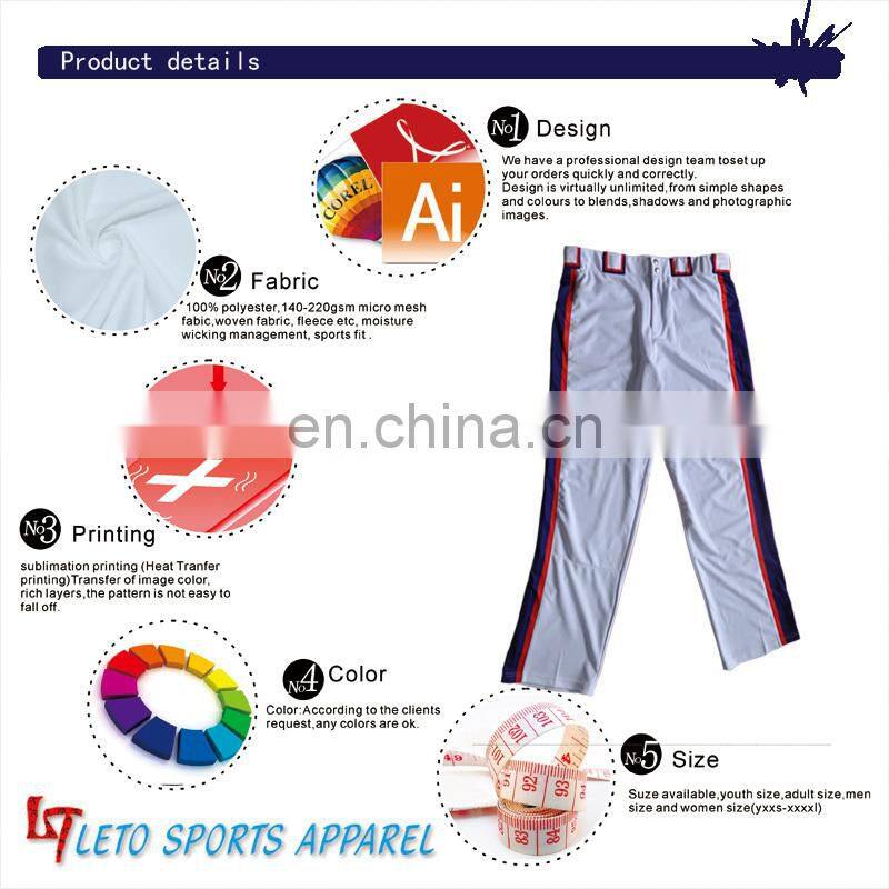 Manufacture new stylish baseball /Softball pants with your design softball uniform for sportswear