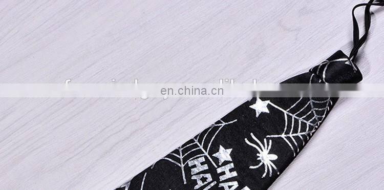 Halloween black ghost spiderweb print funny tie