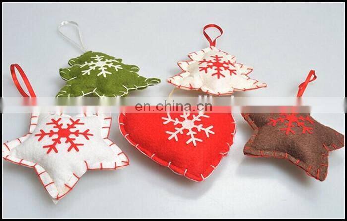 3D star stitched stuffing felt christmas figure hanging decoration