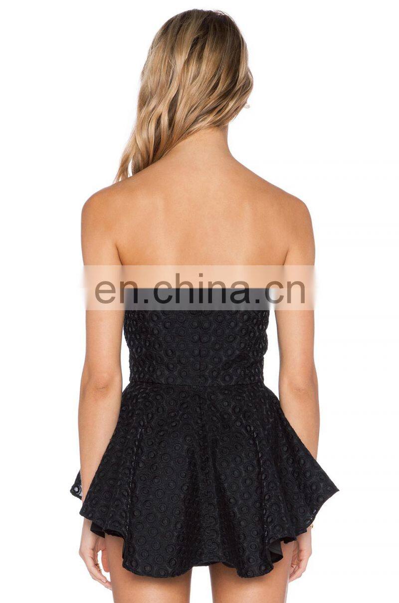 Black Strapless Off Shoulder Girls Party Wear Tops
