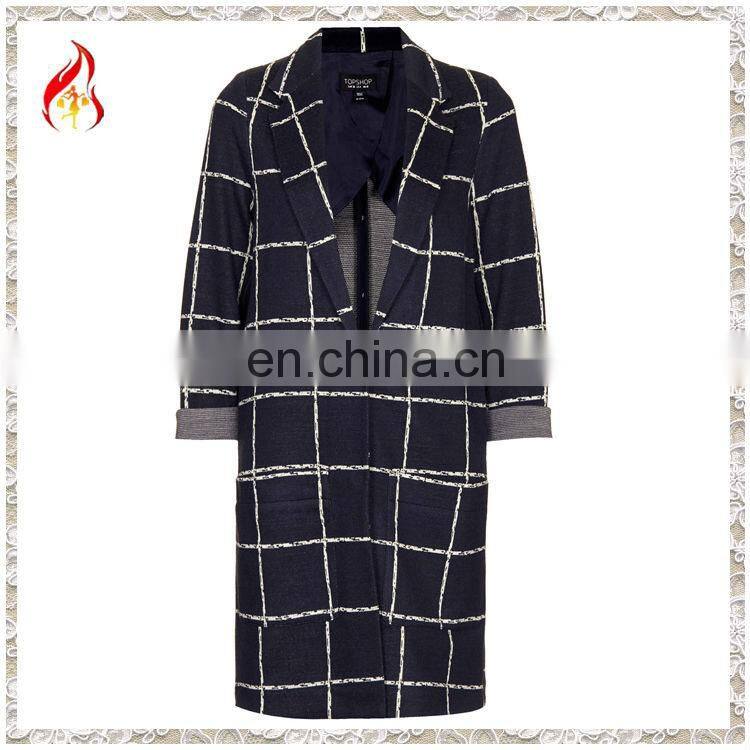 2015 women fahsion formal blue color trench coat