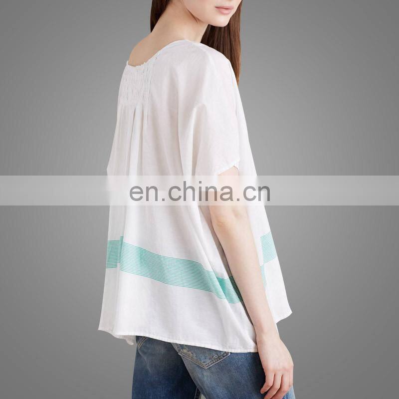 Summer Latest Fashion Blouse Design Stylish Lady Blouse Loose Blouses 2016 New Designs