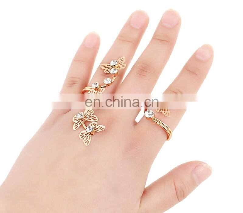 Punk gothic monoplane wing skeleton cross wind skull ring