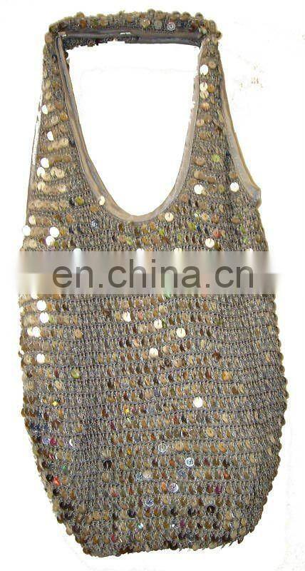 NEW CROCHET SEQUINS BAG