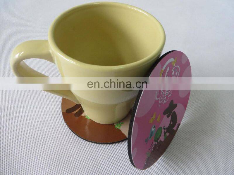 Custom colorful EVA foam coffee cup mat with printing logo