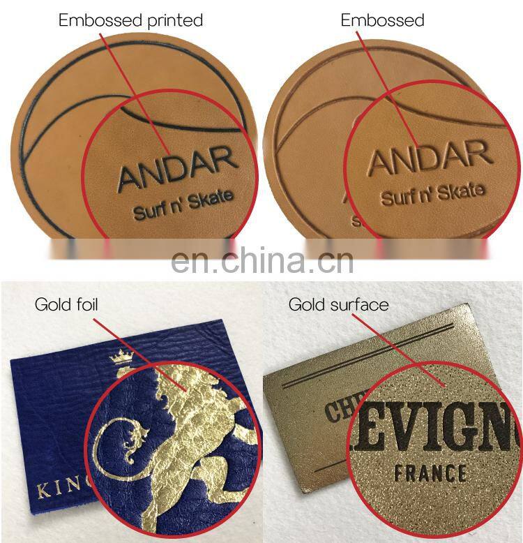Custom fake labels faux leather labels