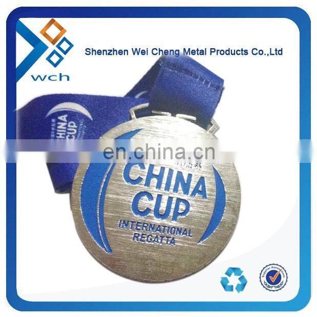 Custom cheap promotional metal souvenir ribbon medal