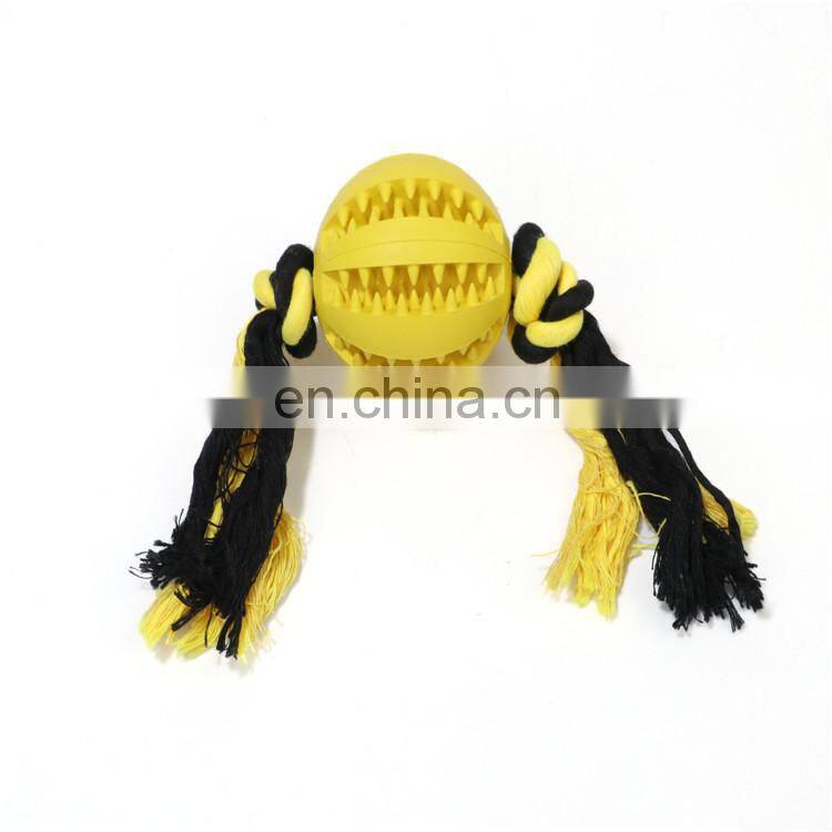Dental treat soft rubber tooth cleaning dog knot ball toys
