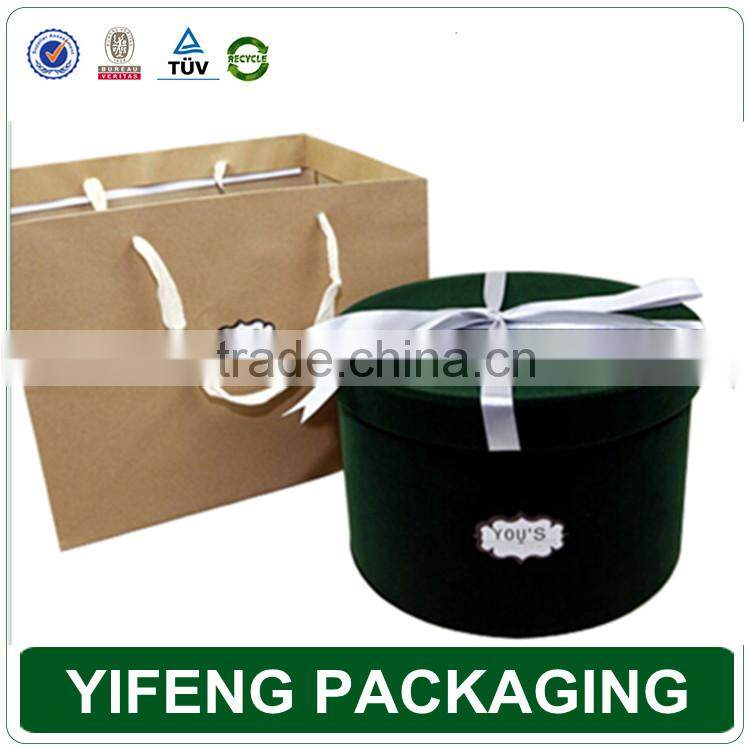 Round rigid cardboard box with window for packing