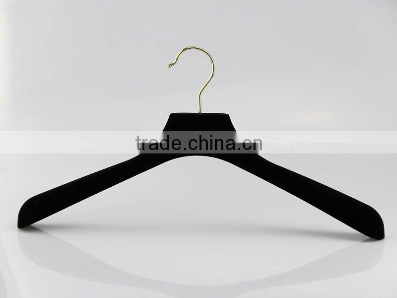 HA6943 flocked cover coat hanger velvet plastic clothes hanger