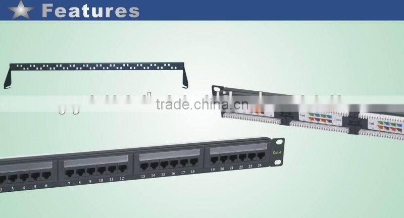 AMP CAT6 Patch Panel RJ45 Dual IDC With back bar