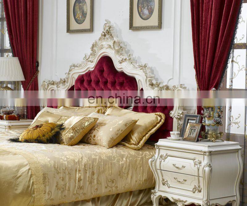 American royal luxury wood double bed luxury bedroom furniture