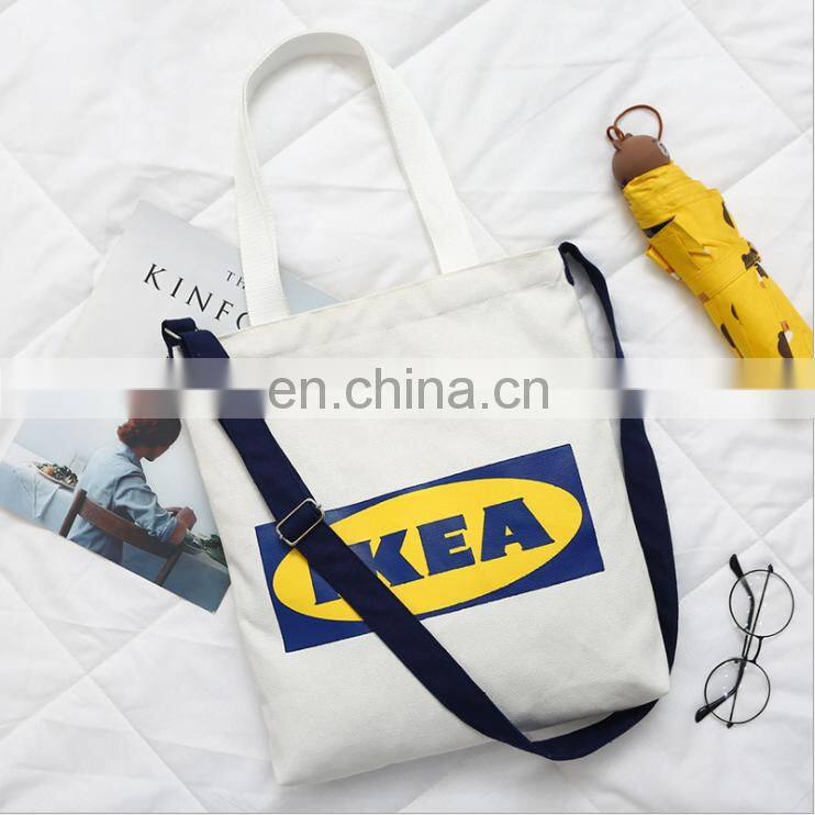 Eco Friendly Reusable Cotton Tote Bag Custom Logo Printed Tote Fabric Shopping Bag for Women