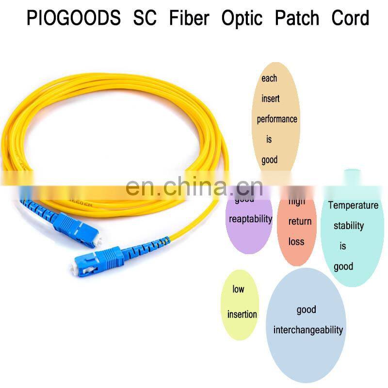 SC single mode Corning fiber 5 steps polished fiber optic patch cord