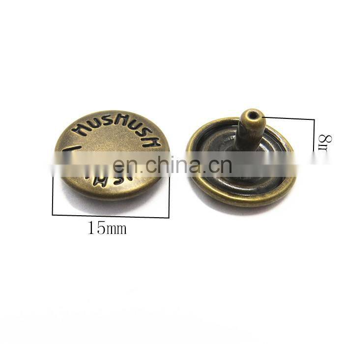 15mm Brass Custom Logo Decorative High Quality Double Rivet
