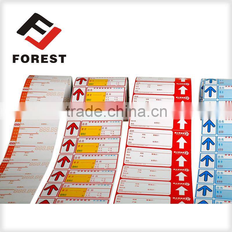 Roll packing thermal self adhesive price label