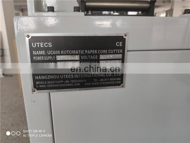 UC600 25mm 40mm 76mm Automatic Paper Tube Core Slitting Machine, Kraft Cardboard Pipe Slitter Cutting Machine