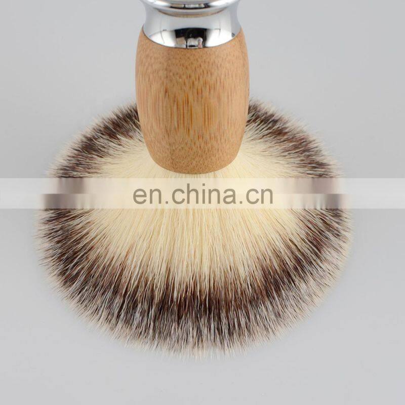 mens bamboo cleaning flexible wood handle synthetic razor shaving knots brush