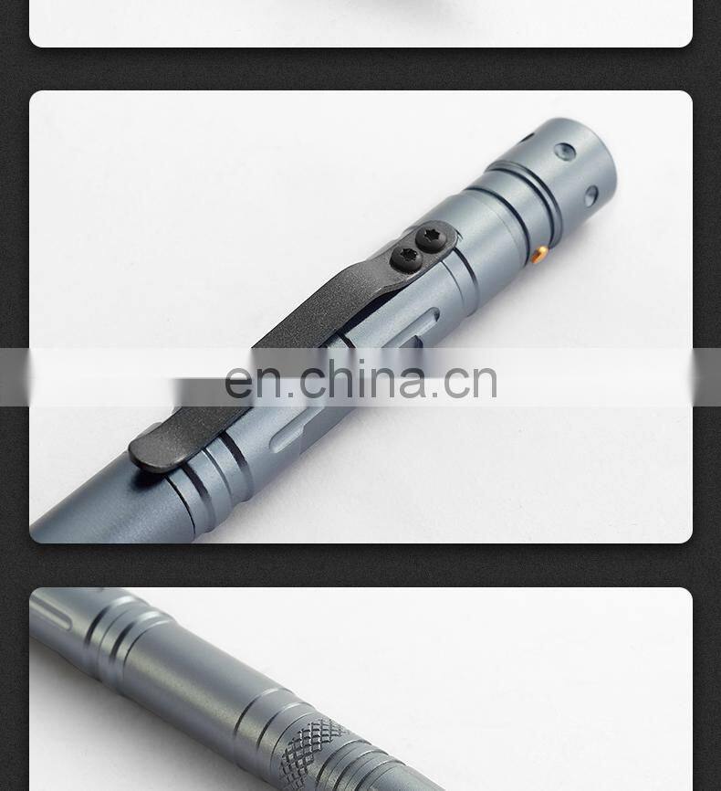 High quality outdoor multi-functional defensive equipment defensive equipment tactical pen with lamp tools