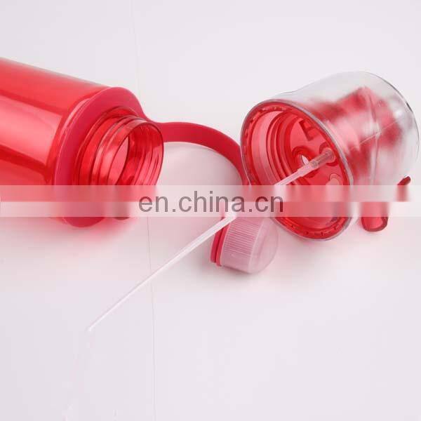 Plastic Sport Drinking Spray Water Bottle with Spray and Straw
