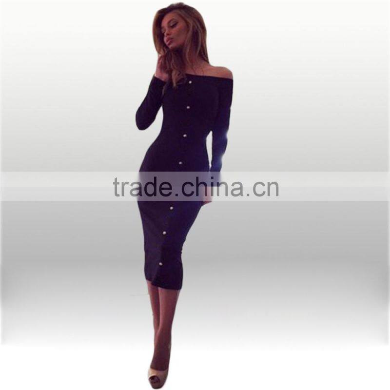 Fashion sexy dress single breasted evening dress sexy free prom dress