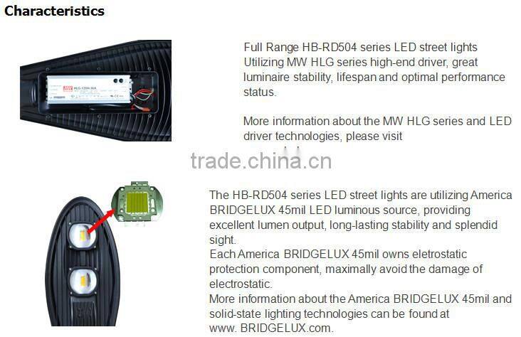 HB-RD504B 100W led street lamp led street light price list