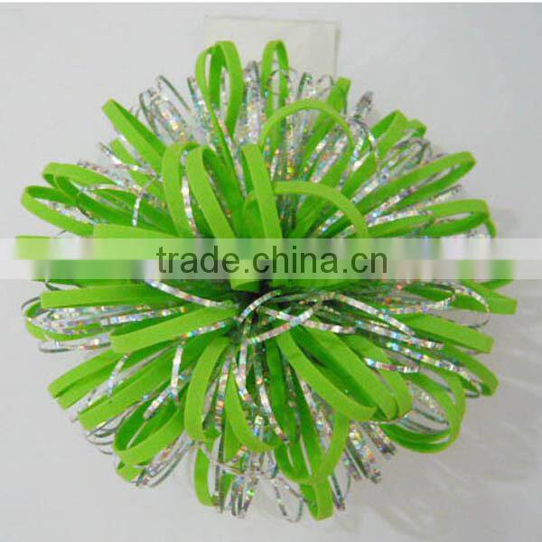 3.25" PET Red Happy Birthday Fancy Ribbon Flower Bow for Celebration/Ornament Birthday Party