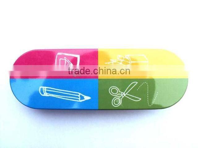 oval shape pencil tin box/ sewing kit tin box