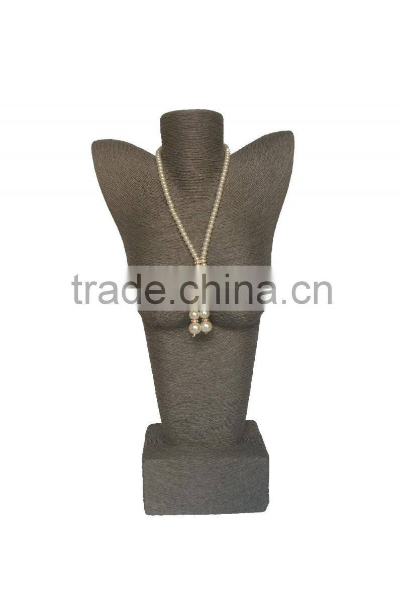 Luxury suede necklace Display Bust ,suede necklace display stand ,necklace display statues for jewelry shop decoration and show