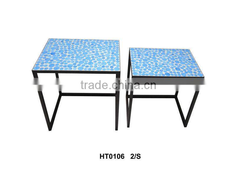 New design glass mosaic small table for plant stand 2/S