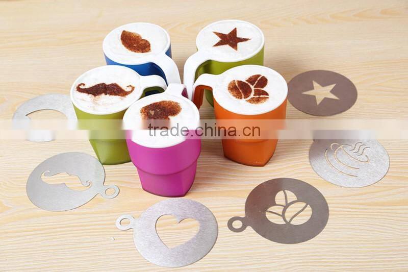 2015 Best selling wholesale custom high quatity stainless steel Coffee Stencil