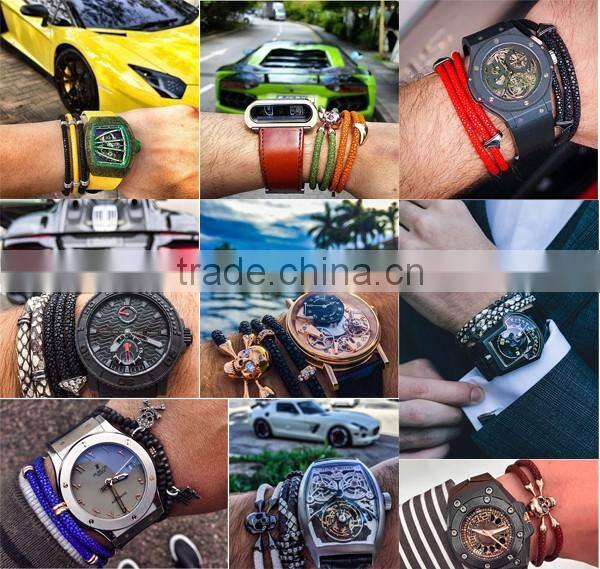 2016 Latest FashionJewelry Black Stingray Leather Cord,Genuine Stingray Bracelet With Stainless Steel Jewelry