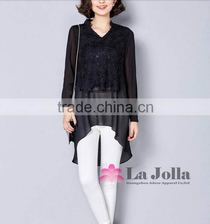 2016 Women Summer lace embroidery maternity wear Casual Loose Irregular Long Sleeve Tops Shirt Blouse