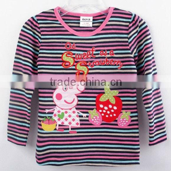 Latest Pink Cartoon Flower Pattern Kids Long Sleeves Clothing
