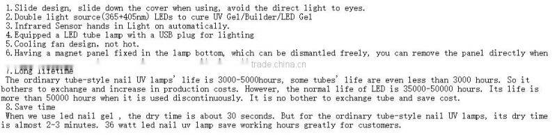 48W Sensor Portable LED UV Nail lamp LED Nail Dryer CCFL LED light Nail dryer