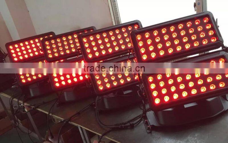 High power 72 x 10w led city color light dmx512 / auto / master-slave led washers RGBW 4in1 Full color mixing Building Washing