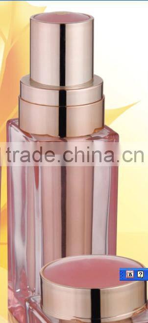 Thick wall glass bottle and luxcury jar,transparent glass bottle pump sprayer