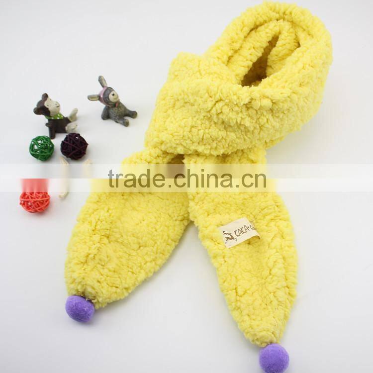 High Quality Warm CamoFleece Pom Pom Ball Tassel Style Fashion Baby Girl Scarf