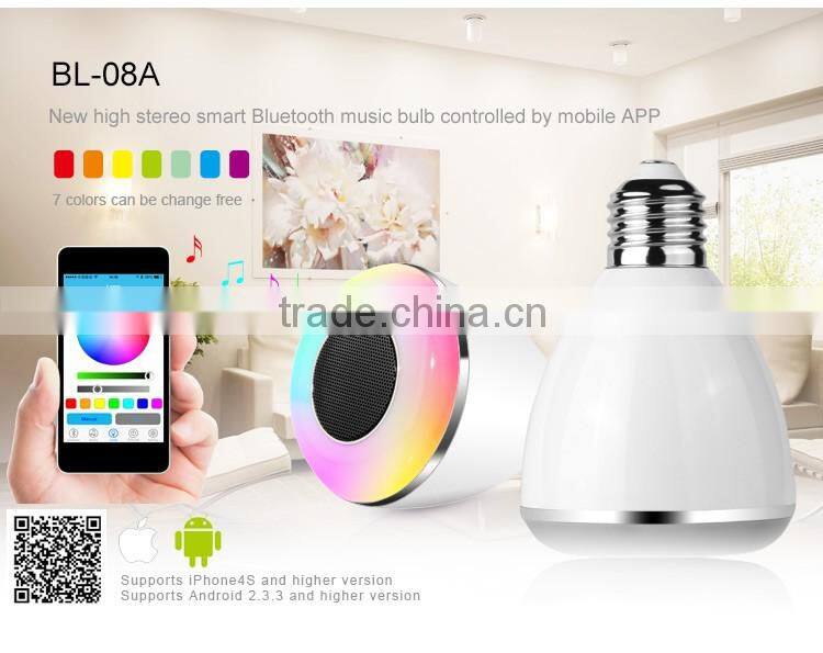 Bluetooth Smart LED Light Bulb Speaker Dimmable Multicolored Color Changing LED Bedside Desk Lights Bar Sinks