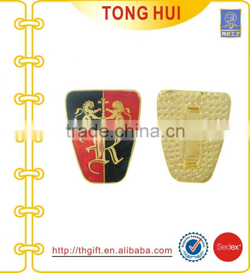 Metal Soft enamel badges yellow car shape