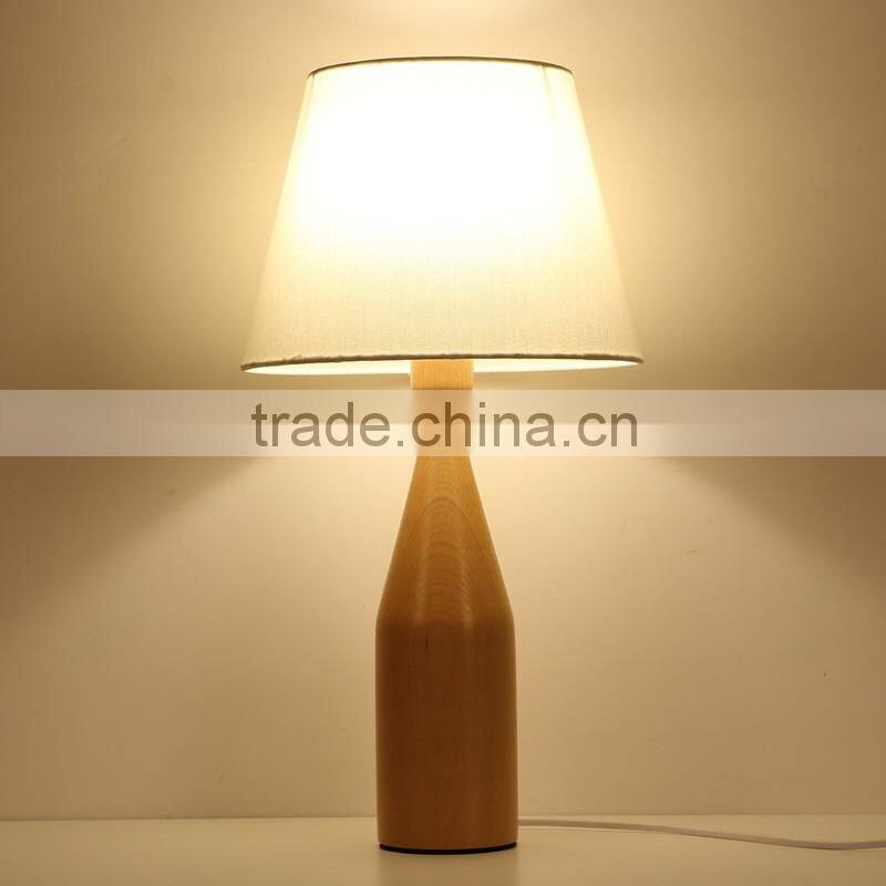 2016 Wholesale indoor furniture antique oak wood table lamps LED Wood table Light JK-879-15 LED Wood table lamp