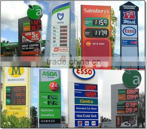 36" Green Outdoor Electronic Gas Station LED Fuel Price Board